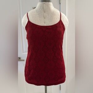 Ann Taylor - Red Crochet Knit Cami Top